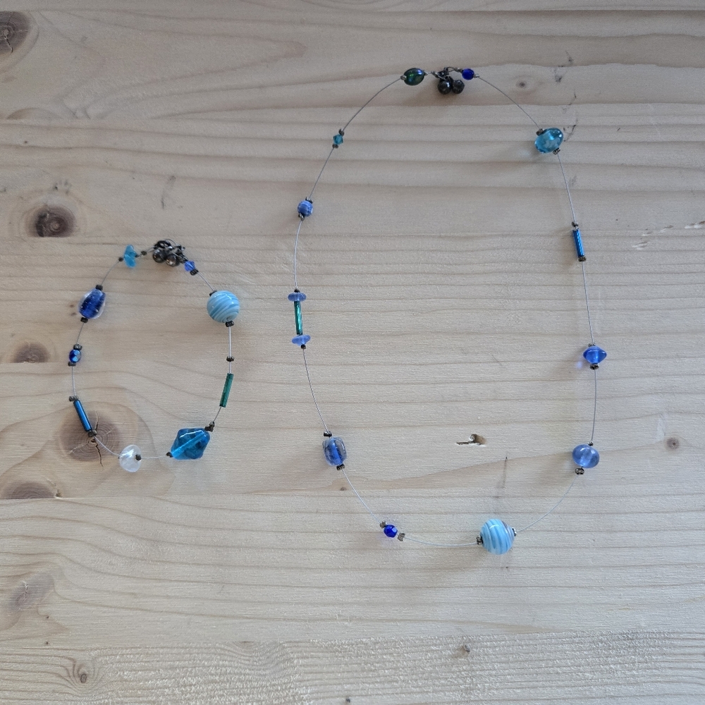 💰4 for $10💰 Blue and Green Beaded Necklace and Bracelet Set